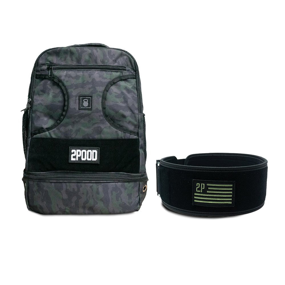 4 Green Velcro Patch Backpack & Belt Bundle